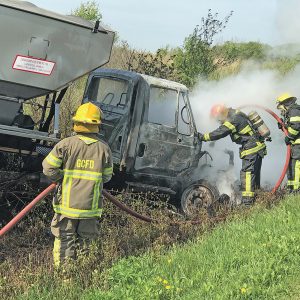 Fertilizer truck burns