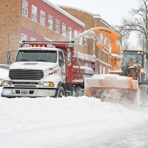 Snow cleanup Main Street