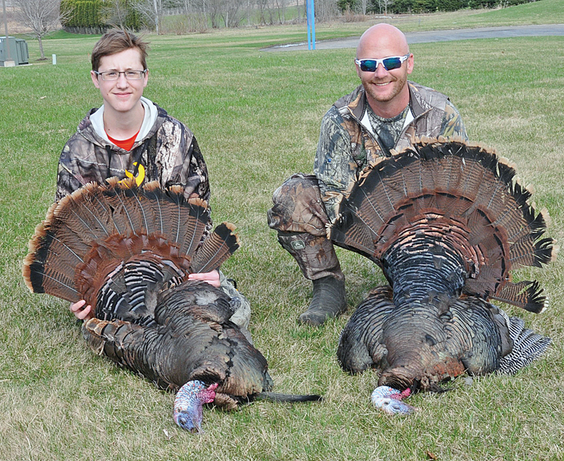 Randy and Owen Nerby turkeys