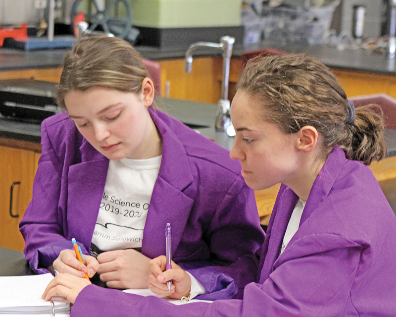 BV Science Olypiad Caitlyn Pelikan and Rachel Becker