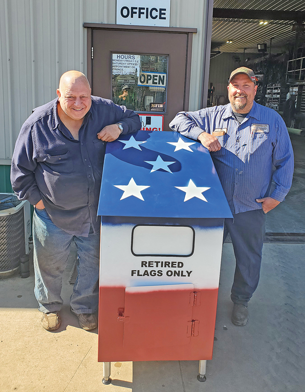 Donny Schley, Steve Rowan with flag box