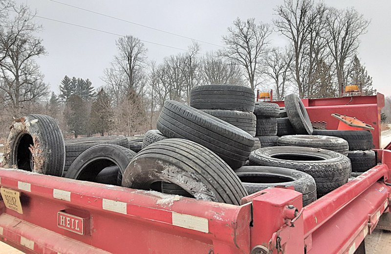 Truckload of used tires