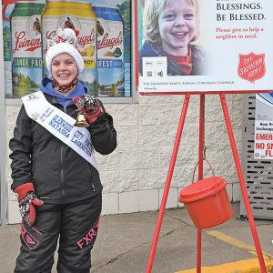 Miss GC Princess Lagerstrom rings Salvation Army Bell