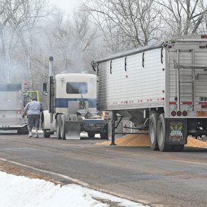 Corn Truck Semi Fire