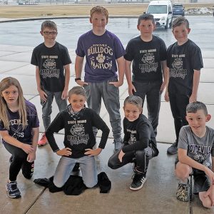 BOYCEVILLE sent a large contingent to compete in the Wisconsin Wrestling Federation’s Kids Folkstyle State Wrestling Championships held March 5-7 in Wisconsin Dells. Front row (L to R): Serenity Miller, Evan Johnson, Logan Hopkins, and Easton Retz. Back row (L to R): Treylyn Heinz, Owen Tuttle, Cole Retz, and Lexton Benitz. Not pictured is Ramon Stanford. —photo submitted