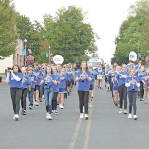 THE GLENWOOD CITY Middle School Marching Band is shown performing during the Rustic Lore Days parade September 12. —photo by Shawn DeWitt