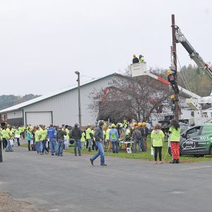 Build My Future Wisconsin held in Glenwood City on October 6 gave high school students the opportunity to spend a day learning about the Construction Industry. Here a large number of students gather at the county fairgrounds.