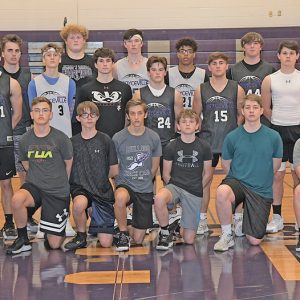 THE BOYCEVILLE boys' basketball team will look to improve this season after finishing with just one win a year ago. Front row (L to R): Aidan Madison, Blaine Severson, Dominic Anderson, Michael Montgomery, Talen Kietzer, Carson Lindstrom and Nate Jensen. Middle row (L to R): Mason Bowell, Simon Evenson, Nick Olson, Braden Roemhild, Jack Phillips and Zach Kersten. Back row (L to R): Peter Wheeldon, Grant Kaiser, Chase Hollister, Caden Wold, Parker Coombs and Devin Halama. —photo by Shawn DeWitt
