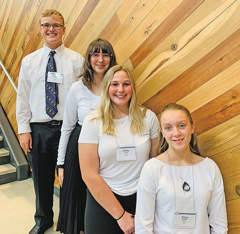 FOUR Glenwood City band students participated in the 2021 Middle Level State Honors Music Project. They were from left to right: Charlie Lamb, Kyra Dahl, Kiley Leduc and Elsja Meijer. —photo submitted