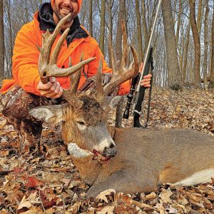 FORMER GLENWOODITE Levi Anderson is shown with this beautiful 16-point buck he shot around 10 a.m. November 20, the opening morning of deer gun season. Anderson harvested the buck, which is referred to as “Big Lou”, near the Connorsville area in Dunn County using a .270 Remington rifle. The deer weighed over 235 pounds which was scored at a 160 by Stewart Bartz. —photo submitted
