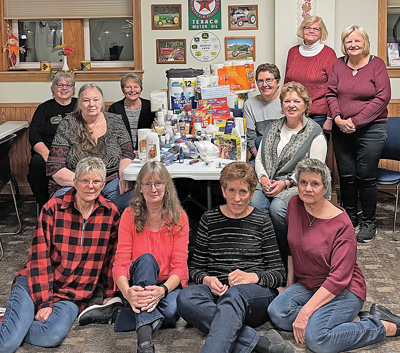 The Colfax Woman’s Club met on November 1st. This month members collected donations to give the Bridge to Hope, the domestic abuse center in Menomonie. The woman’s club continues to do different community service projects. This summer we sponsored Music in the Park and also donated and cared for the flowers in the Park as well. We are having a silent auction at our next meeting. Proceeds from the auction will go to Stepping Stones and the local Back Pack Program. We are having a bake sale at Kyle’s Market on December 11th. Monies collected will go to help our club sponsor our community service projects. If interested in joining our group please contact Marie Swartz at 715-962-4264. Front row (L to R): Mona Thorson, Diane Goers, Linda Schindler and Lynn Berg. Second row (L to R): Eileen Rogers and Jodi Carr. Third row (L to R): Mary Packer, Shirley Rude and Claudia Kressin. Back row (L to R): Patty Lambert and Marie Swartz. —photo submitted