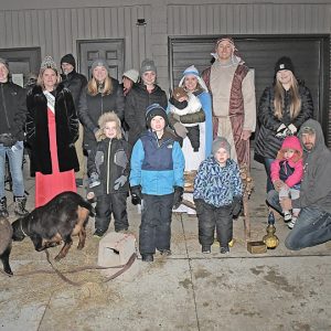 THOSE that played Baby Jesus in the Boyceville Ministerial Association’s annual Live Nativity Scene were recognized on the 20th anniversary of the event which was held Saturday, December 11 in conjunction with Boyceville’s 2021 Spirit of Christmas celebration. —photo by Shawn DeWitt