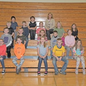 MRS. KIEKHAFER’S 3RD GRADE CLASS — Front row (L to R): Harlow Apel, Colton Ayres, Melanie Flatland, Michael Harbek and Jaslynn Hendrickson. Second row (L to R): Ryker Holland, Caden Knutson, Taetum Leduc, Matthew Loew and Jillian Rose. Third row (L to R): Brayden Sarauer, Easton Scott, Leah Shearer, Sarah Sonnentag and Morgan Swart. Back row (L to R): Chance Tao, Oscar Turrubiates and Mrs. Kiekhafer. —photo by Shawn DeWitt
