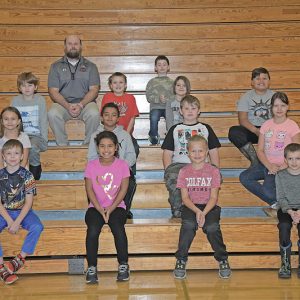 MR. SECRAW’S 3RD GRADE CLASS — Front row (L to R): Keegan Benton, Mylah DeMoe, Vinny DeMoe and Graham Eiseth. Second row (L to R): Lakota Harshman, Isaiah Hazen, Lukas Klich and Chloe Lamettry. Third row (L to R): Thorin Larson-L’Esperance, Chris Marko, Coen Nelson and Grady Spencer-Braaten. Back row (L to R): Mr. Secraw and Jace Stewart. Missing are: Echo Flatland and Autumn Cutting. —photo by Shawn DeWitt
