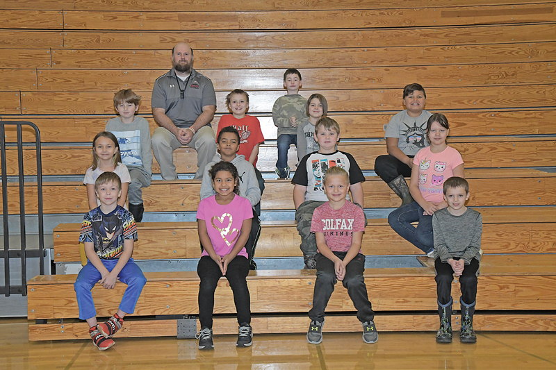 MR. SECRAW’S 3RD GRADE CLASS — Front row (L to R): Keegan Benton, Mylah DeMoe, Vinny DeMoe and Graham Eiseth. Second row (L to R): Lakota Harshman, Isaiah Hazen, Lukas Klich and Chloe Lamettry. Third row (L to R): Thorin Larson-L’Esperance, Chris Marko, Coen Nelson and Grady Spencer-Braaten. Back row (L to R): Mr. Secraw and Jace Stewart. Missing are: Echo Flatland and Autumn Cutting. —photo by Shawn DeWitt