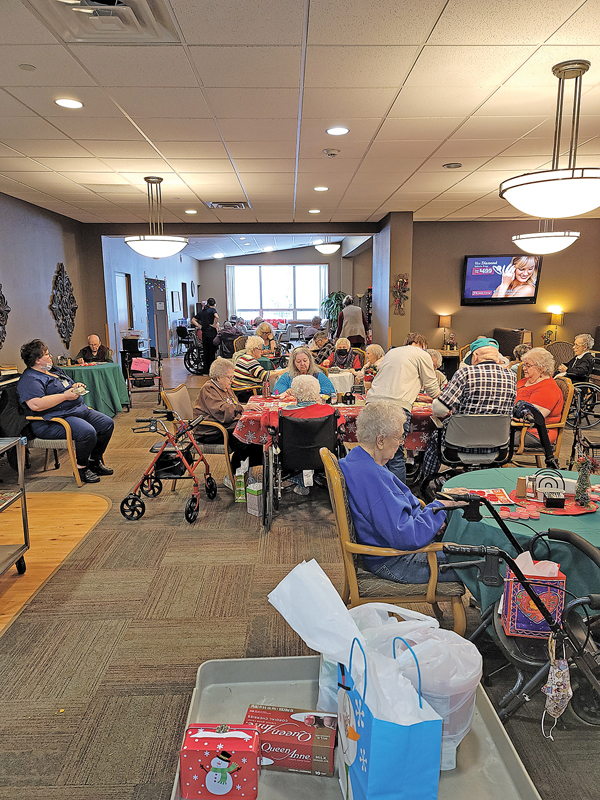 CHRISTMAS BINGO — Residents at Glenhaven and Grand Oaks played a rousing game of Bingo as part of their celebrations. —photo submitted