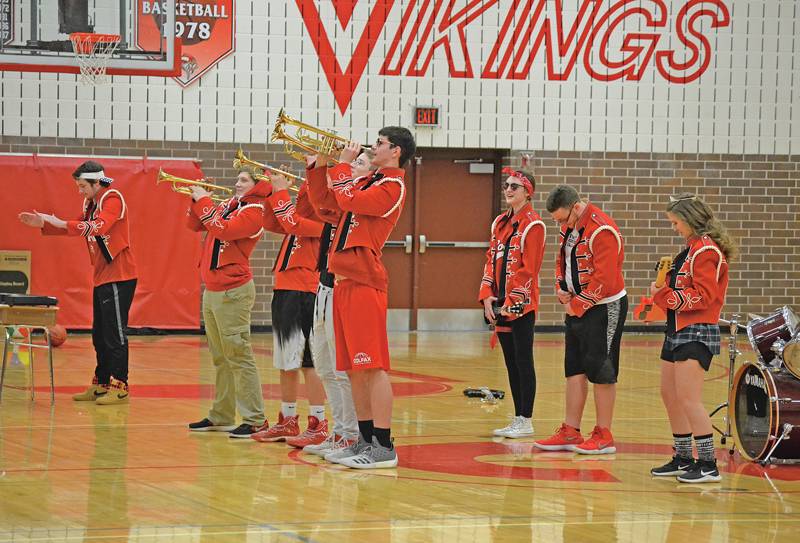 COMPETITION — Members of the junior class at Colfax High School helped out their contestants for the Mr. and Ms. Colfax competition at the Winter Carnival the afternoon of February 8. On the far right of the photograph are contestants Tori Hill and Marcus Drees. —photo by LeAnn R. Ralph